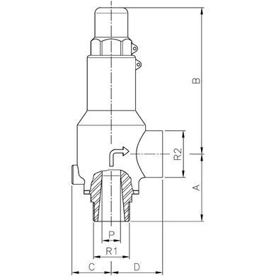 Клапан запобіжний нержавіючий тип 2252 Genebre (вн.-зов.) 0.5-40 bar Ду 15 (15x25)
