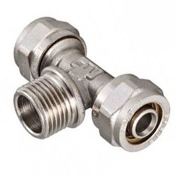 Тройник зажимной неразборной с наружной резьбой Gross PX Ду 16x&frac12;&rsquo;x16