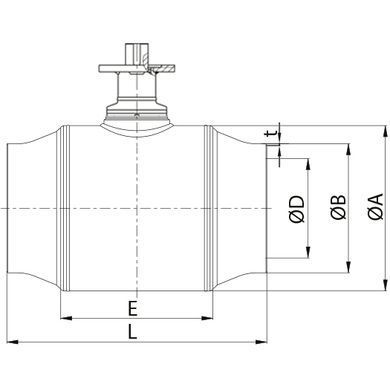 Кран кульовий під привід тип RB JiP-WW Danfoss PN25 Ду 150/125