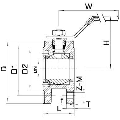 Кран кульовий тип K110 Ду 50