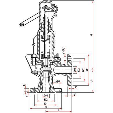 Клапан предохранительный стальной UKS H111 Ду 20