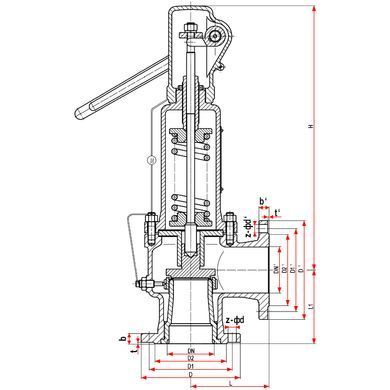 Клапан предохранительный стальной UKS H110 Ду 20 (20x25)