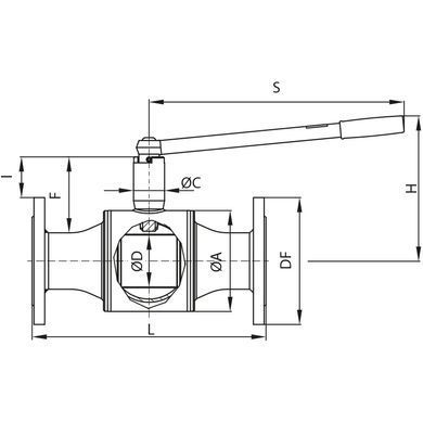 Кран кульовий тип FB JiP-FF Danfoss PN25 Ду 150