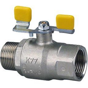 Кран шаровый газовый резьбовой (бабочка) HERZ 123051X (вн.-нар.) Ду 15