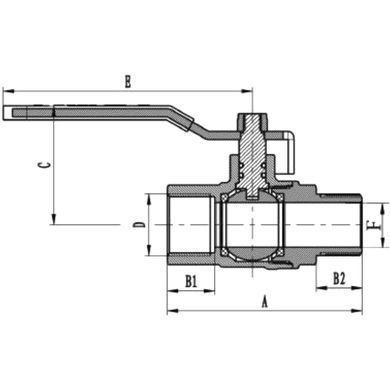 Кран кульовий газовий різьбовий метелик Fado New GB11 (вн.-зов.) Ду 15