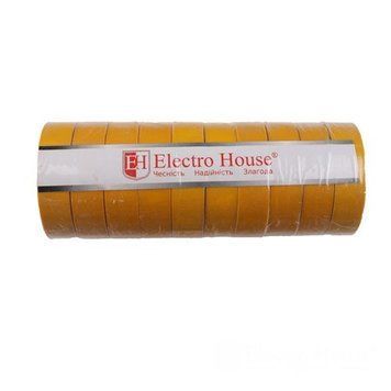 Изолента ПВХ Electro House Profi Plus+ 18мм x 21м желтая, желтый, 18 мм