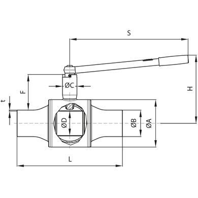 Кран кульовий тип FB JiP-WW Danfoss PN40 Ду 15