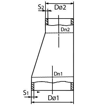 Перехід ексцентричний сталевий безшовний (&Oslash; 159x4.5/133x4 мм) Ду 150/125