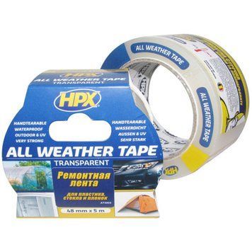 Скотч ремонтний HPX ALL WEATHER TAPE 48мм x 5м прозорий
