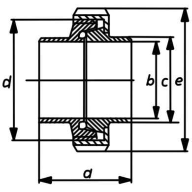 Муфта с молочным соединением AISI 304 (DIN) Ду 20 (&Oslash; 22 мм)