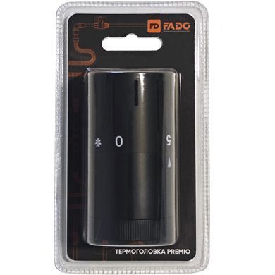 Термостатична головка для радіатора FADO PREMIO TG01B М30x1.5 (від +6&ordm;С до +28&ordm;С) чорна