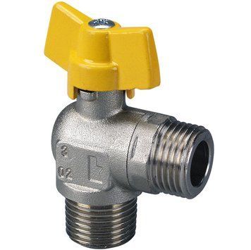 Кран шаровый угловой газовый (бабочка) HERZ 123621X (нар.-нар.) Ду 10
