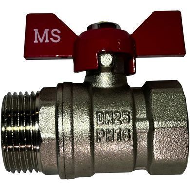 Кран кульовий різьбовий (метелик) MS (вн.-зов.) Ду 20