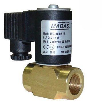 Клапан электромагнитный газовый Madas EVO/NC НЗ Ду 15, 12V переменный ток, 0.2 bar