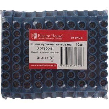 Шина нулевая изолированная на 8 отверстий Electro House
