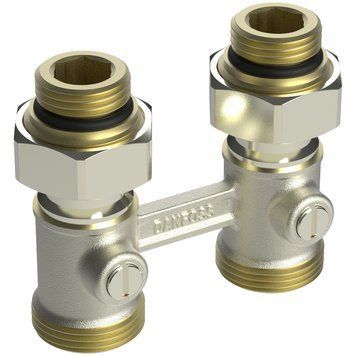 Узел нижнего подключения с ниппелями и евроконусом прямой RLV-KB Danfoss Ду 20x15 (G &frac34;&rsquo;'x&frac12;&rsquo;')