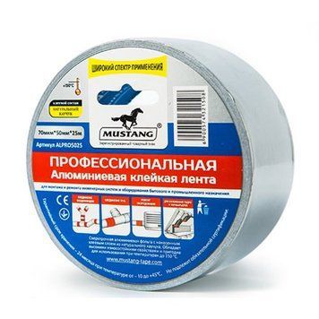 Алюминиевая лента профессиональная MUSTANG 50мм х 15м алюминий (270017)