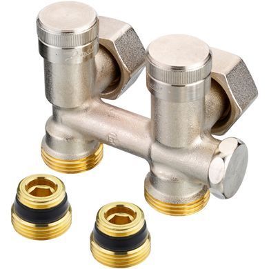 Узел нижнего подключения со сливом и наполнением угловой RLV-K Danfoss Ду 20x15 (G &frac34;&rsquo;'x&frac12;&rsquo;')