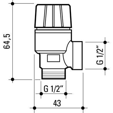 Клапан предохранительный латунный EMMETI Sicura (вн.-нар.) 3 bar Ду 15