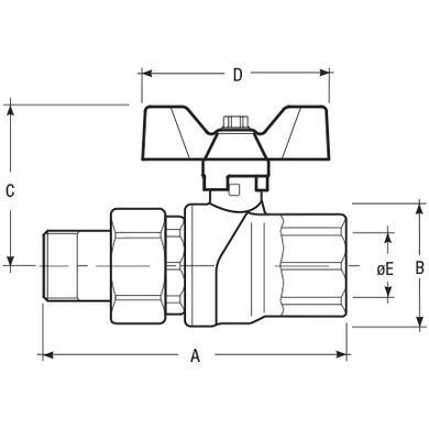 Кран кульовий з американкою F.I.V. Evolution (вн.-зов.) Ду 15