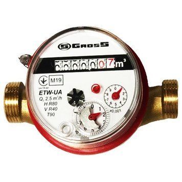 Счётчик горячей воды Gross ETW-UA R80 (Q3 2,5) L110 Ду 15