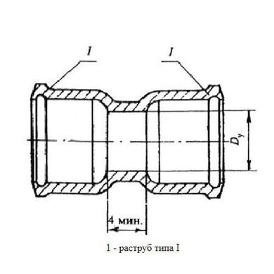 Муфта чугунная раструбная канализационная Ду 50